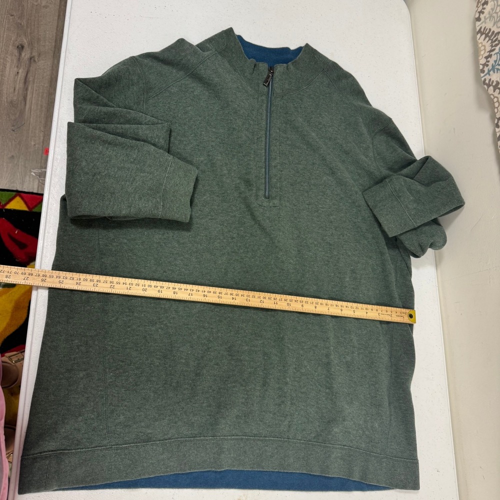 Tommy Bahama Reversible Quarter Zip Pullover Blue Green Mens Large XL 3145 - Picture 5 of 6